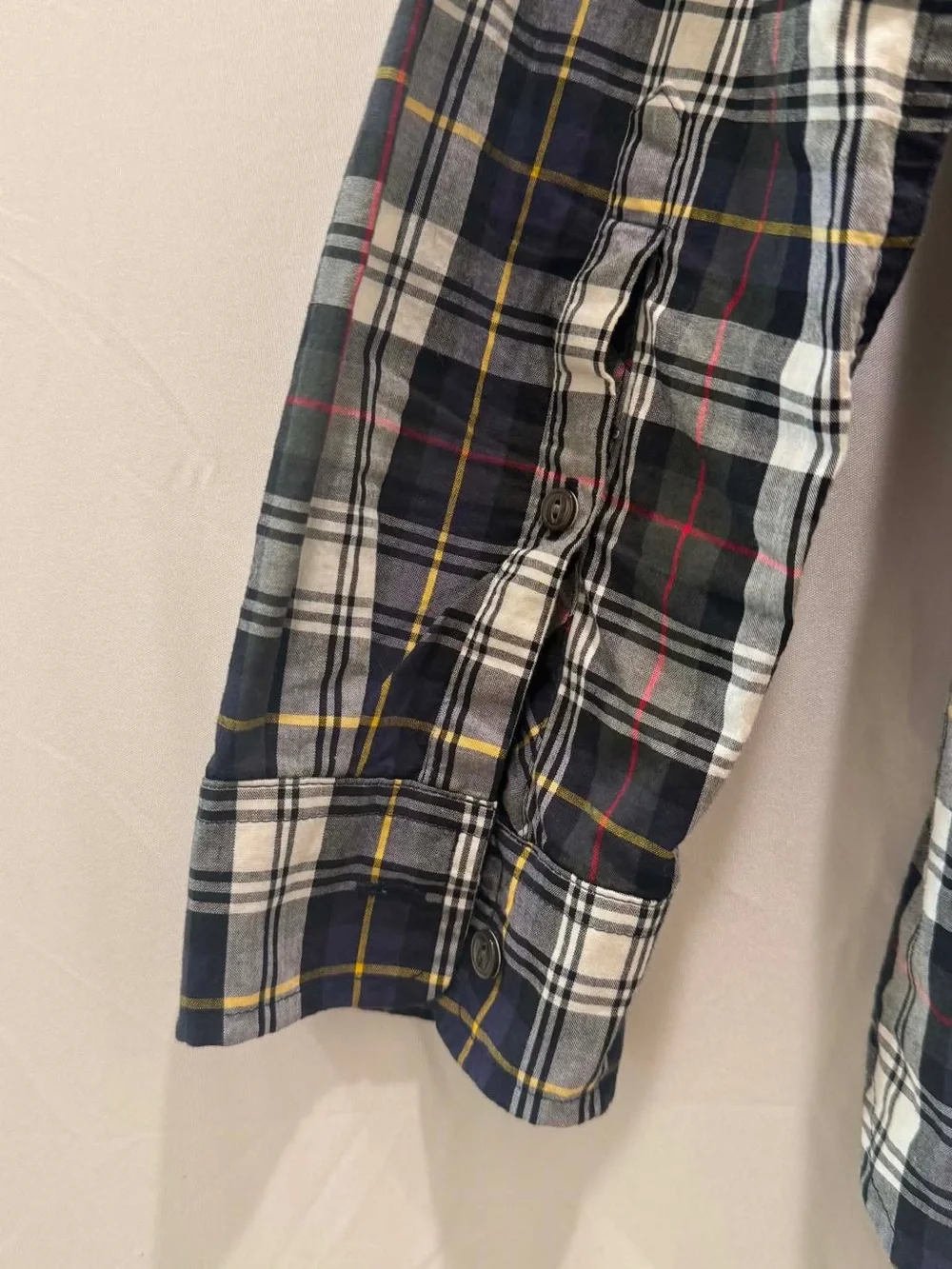 J. Crew Women Navy, White and Red Plaid Button-Down Shirt Cotton Size S